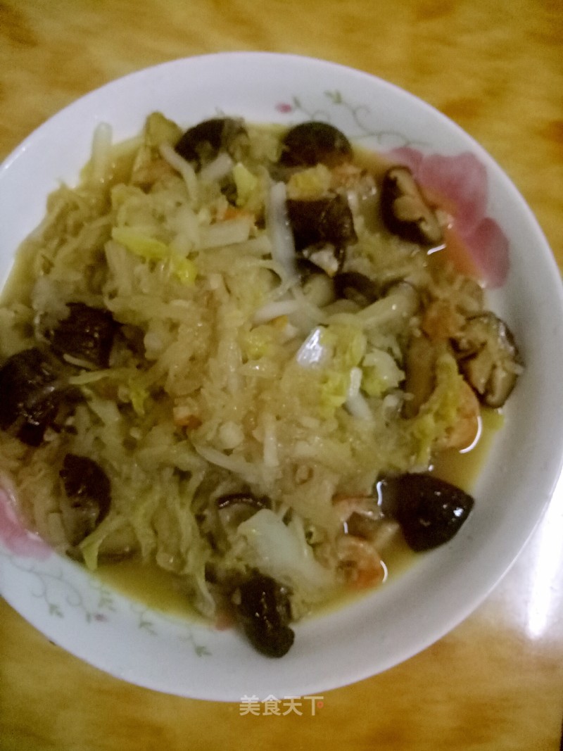 虾米香菇白菜丝炒白萝卜丝的做法