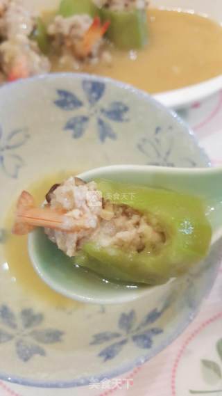 基围虾酿丝瓜的做法步骤：14
