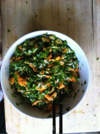 韭菜鸭蛋煎饼&绿豆百合粥的做法步骤：5