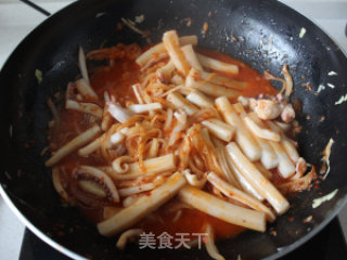 韩式海鲜泡菜年糕的做法步骤：11
