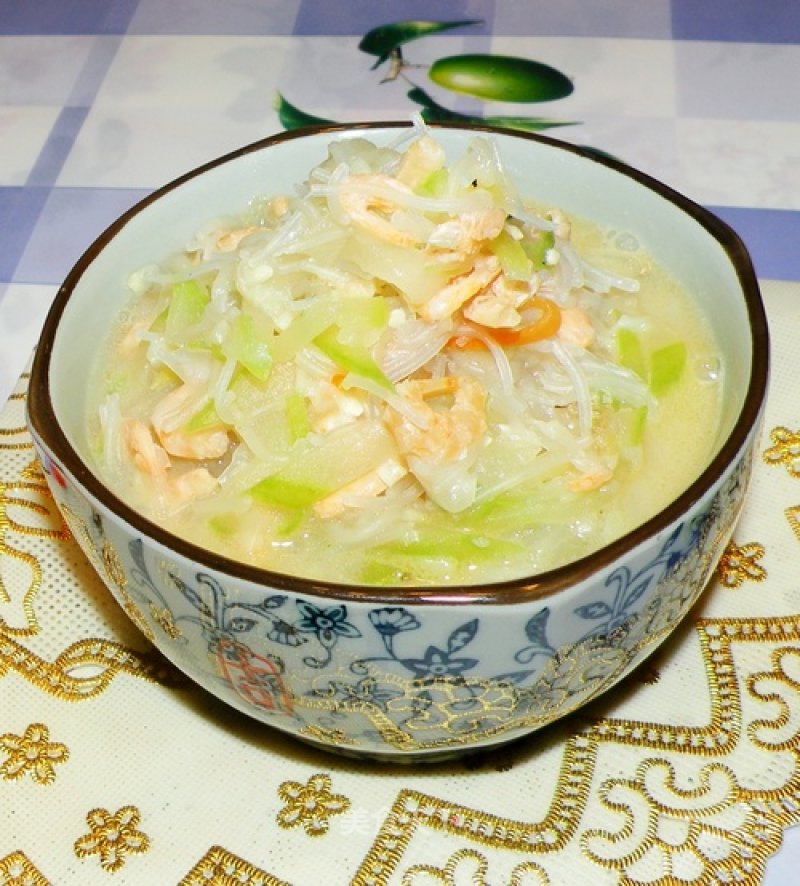 虾米节瓜粉丝煲的做法