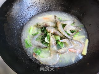 小白菜土豆大虾汤的做法步骤：9