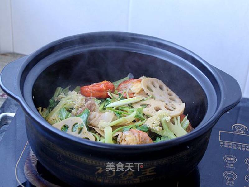 肉片蔬菜焖锅的做法