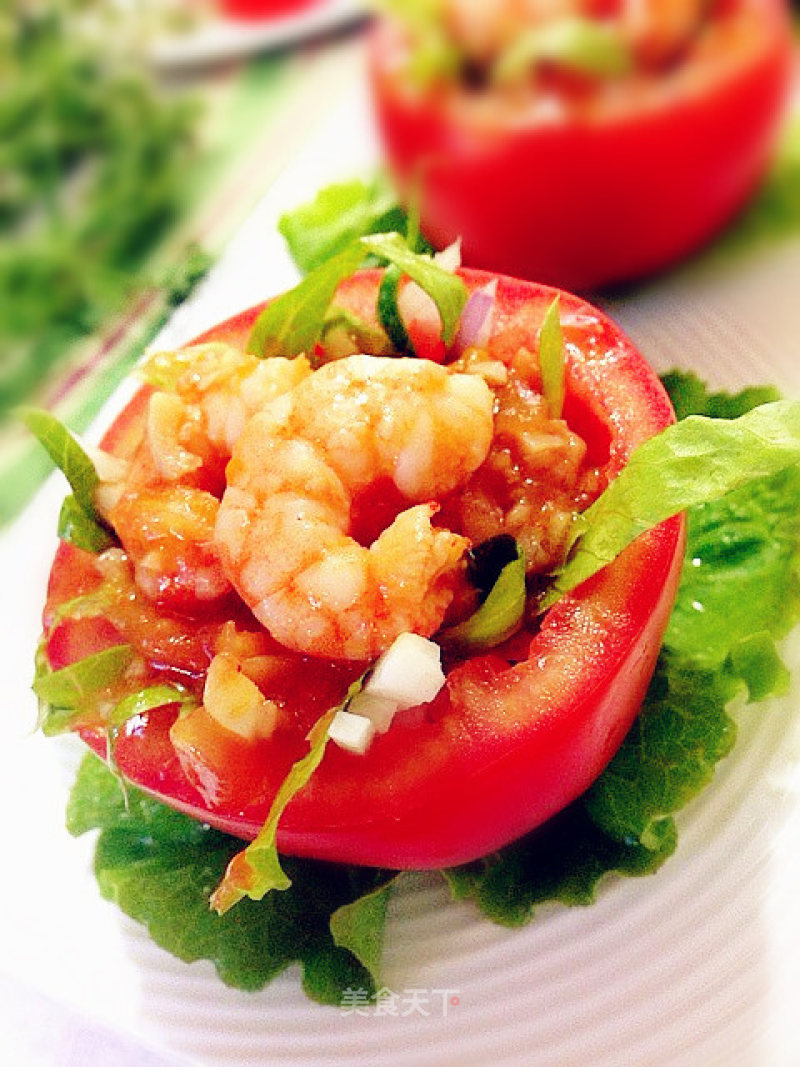 番茄盅虾沙拉的做法