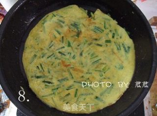 【浙菜】韭菜炒鲜虾+韭菜鲜虾鸡蛋饼的做法步骤：8