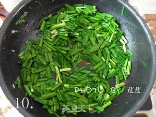 【浙菜】韭菜炒鲜虾+韭菜鲜虾鸡蛋饼的做法步骤：10