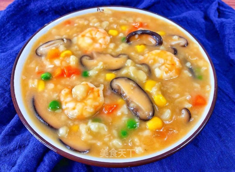 香菇虾仁疙瘩汤的做法