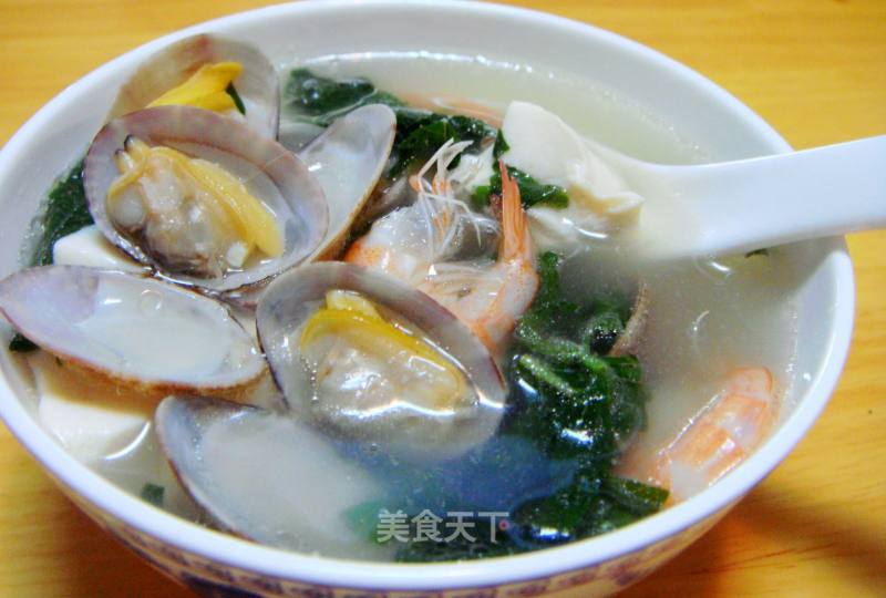 花蛤紫苏豆腐汤的做法