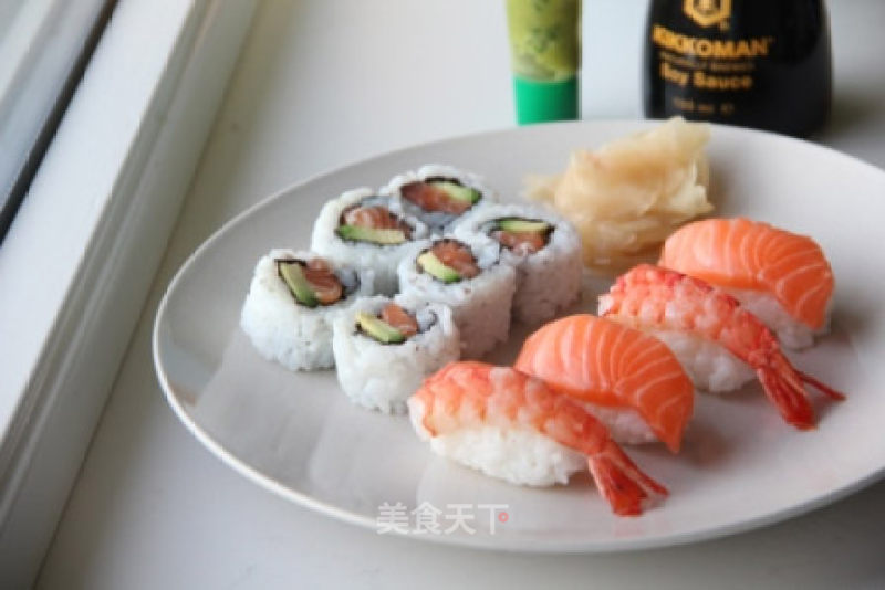 三文鱼和熟虾寿司的做法