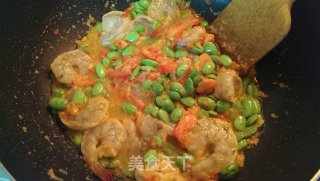 印尼风味—臭豆炒虾的做法步骤：8