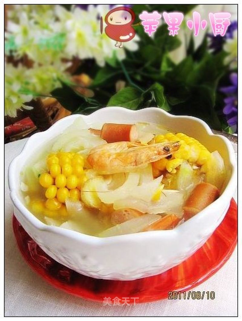 冬瓜玉米鲜虾汤的做法