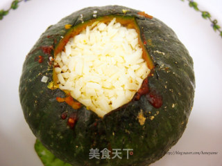 韩国菜）蒸芝士海鲜南瓜的做法步骤：9
