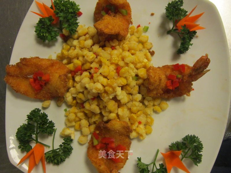 黄金玉米虾的做法