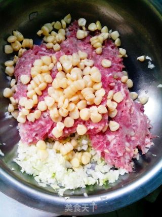 卷心菜虾仁玉米肉馅儿饺子的做法步骤：3
