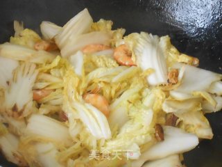 虾炒白菜的做法步骤：4