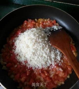 茄汁海鲜烩饭的做法步骤：3