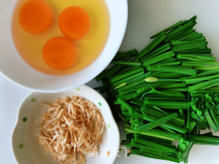 韭菜虾皮炒鸡蛋的做法步骤：2