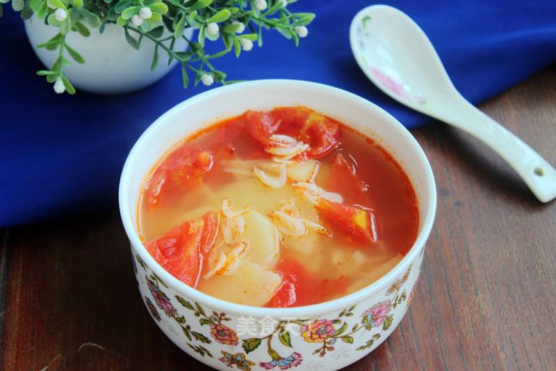 番茄土豆虾皮汤的做法