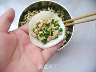 轻松自制营养又美味的早餐——韭菜豆干蒸饺的做法步骤：5