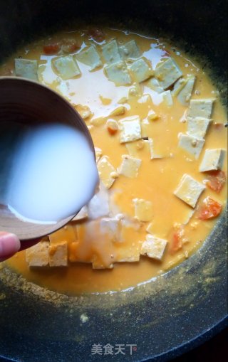 蛋黄烩豆腐的做法步骤：6