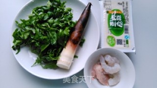 荠菜虾仁豆腐羹的做法步骤：1