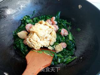 韭菜虾仁炒蛋的做法步骤：7