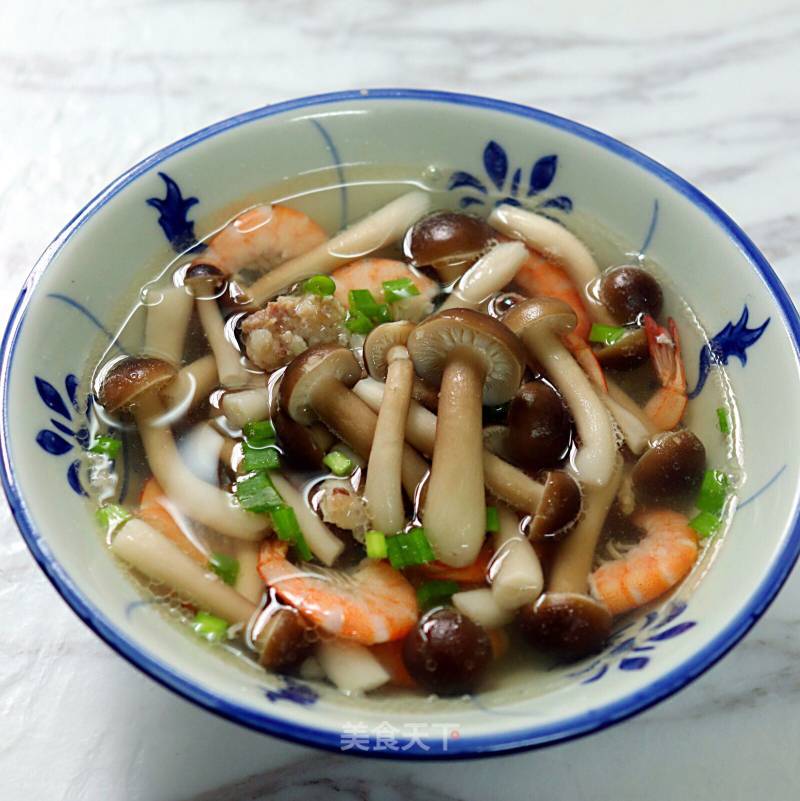 蟹味菇虾仁汤的做法