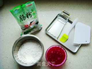 火龙果虾仁肠粉的做法步骤：1
