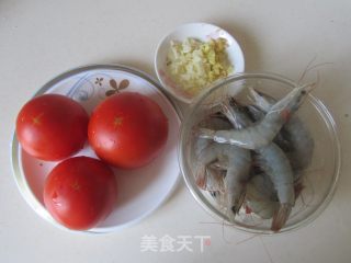番茄炒虾仁的做法步骤：1