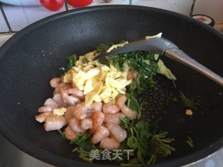 香椿虾仁炒蛋的做法步骤：8