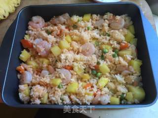 #ACA烘焙明星大赛#凤梨虾仁焗饭的做法步骤：9