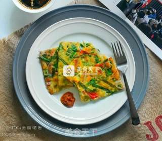韩式香松虾仁煎饼的做法步骤：15