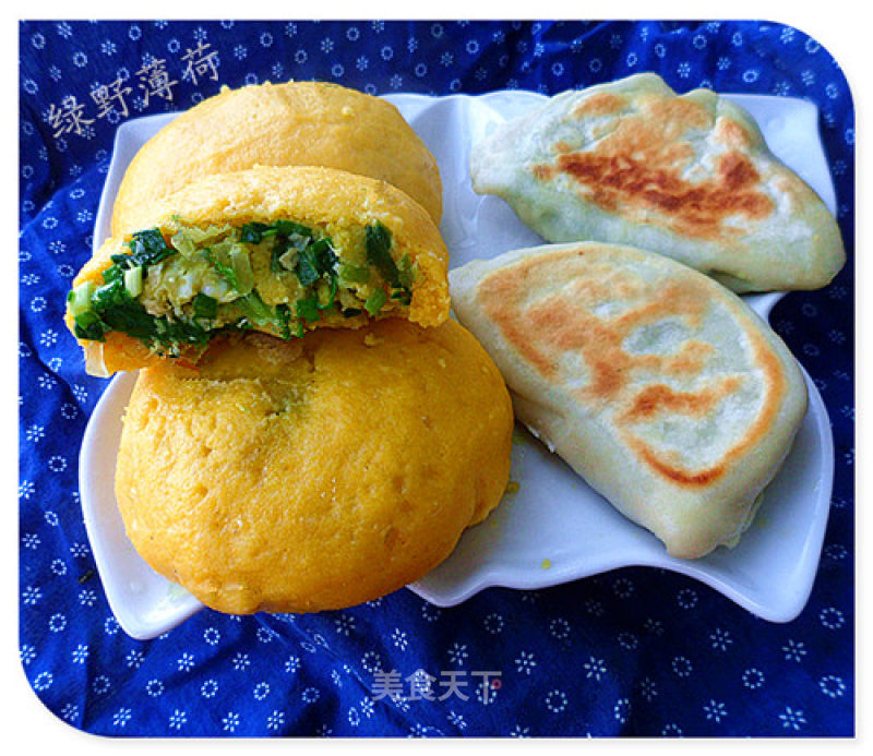 【天津】两吃韭菜素馅——玉米面菜团子+素合子的做法