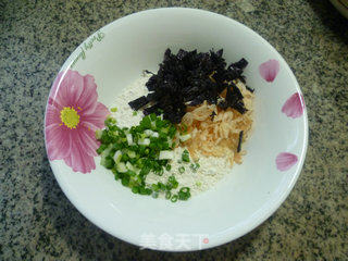 虾皮紫菜鸡蛋饼的做法步骤：3