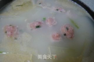 冬瓜虾皮肉丸汤的做法步骤：6