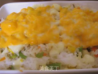 阳光晚餐——五彩虾仁焗饭的做法步骤：18