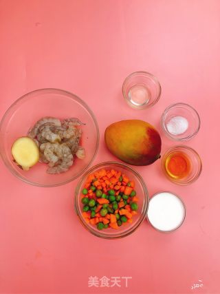 减肥餐～芒果虾仁的做法步骤：1