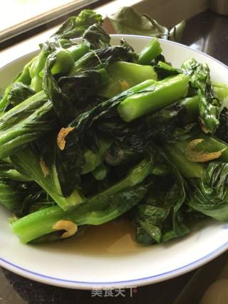 虾香白菜苔的做法步骤：5