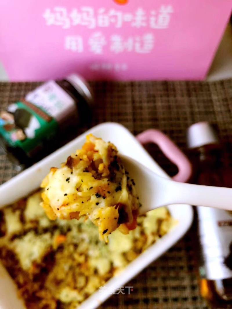 南瓜虾仁焗饭的做法