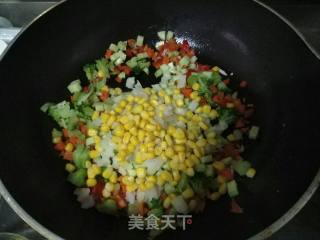 杂蔬炒饭的做法步骤：7