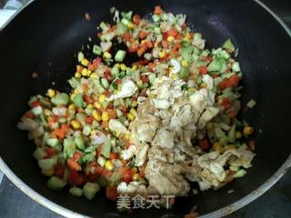 杂蔬炒饭的做法步骤：8