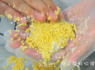 小米豆腐虾仁丸 宝宝健康辅食，高蛋白的补钙丸子的做法步骤：5