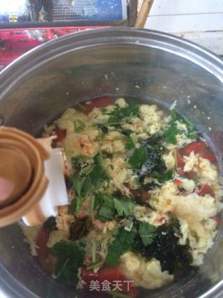 紫菜虾皮蛋花汤的做法步骤：7