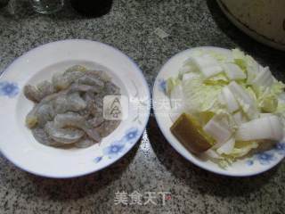 咖喱虾仁白菜的做法步骤：1