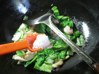 秀珍菇虾仁炒小白菜的做法步骤：6