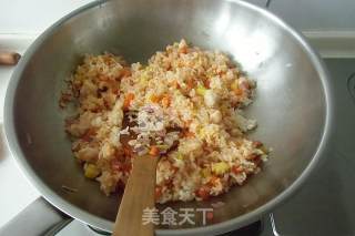 菠萝虾仁焗饭的做法步骤：7