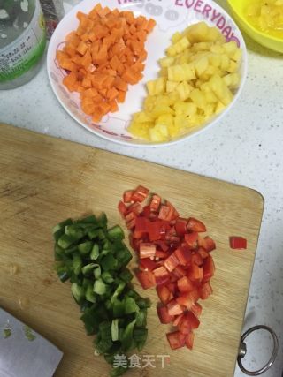 鲜嫩玉米菠萝饭的做法步骤：3