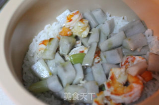 香喷喷的虾仁山药米饭的做法步骤：6