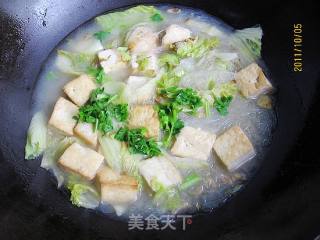 鲜汤白菜粉丝炖豆腐的做法步骤：8