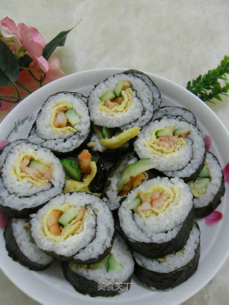 虾仁寿司（紫菜包饭）的做法